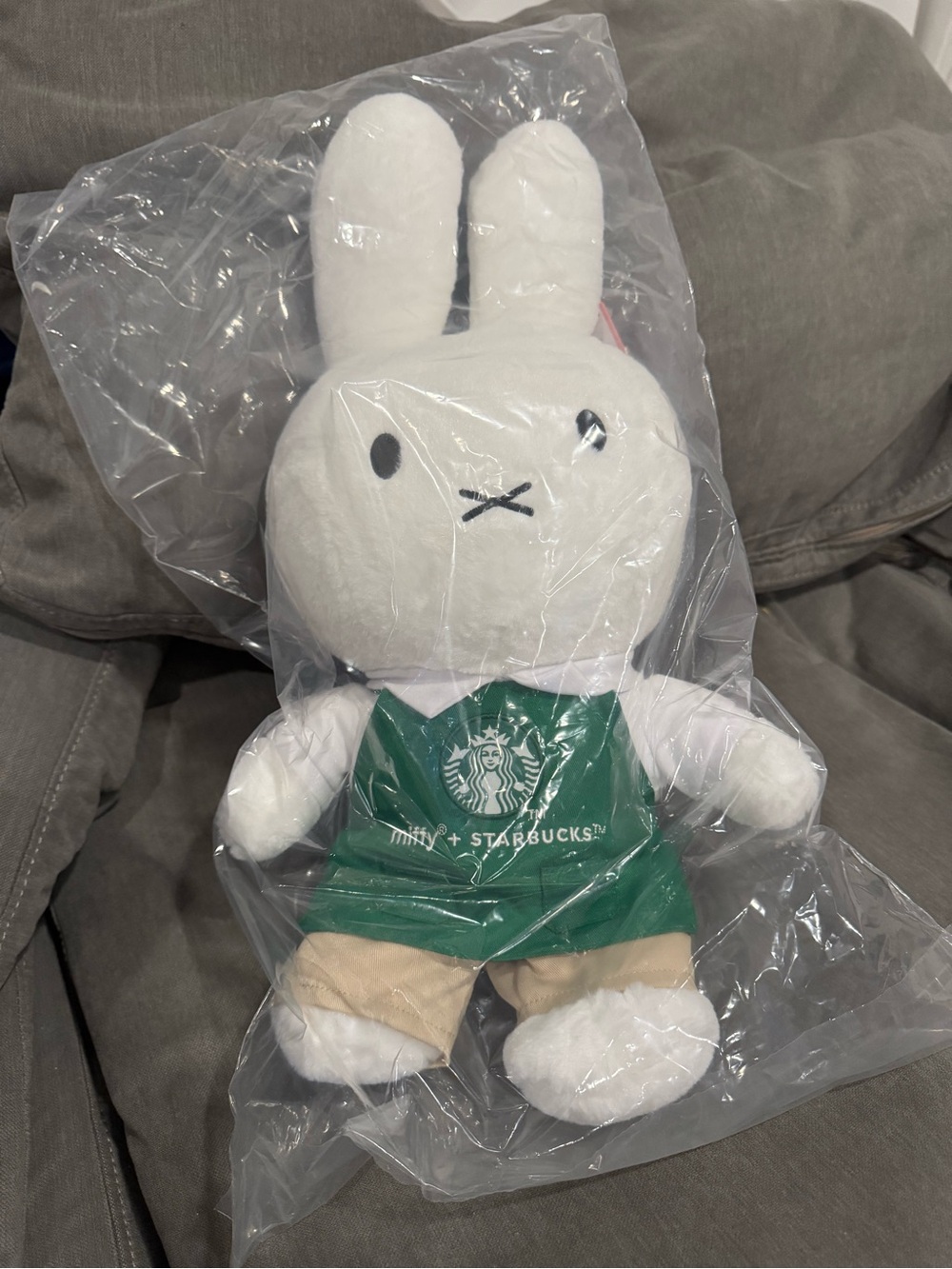 Starbucks x Miffy Plush Bunny - White with Green Apron Large